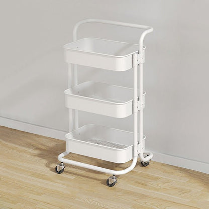 Contemporary Steel End Table Rolling Cart Arch Handle View 11