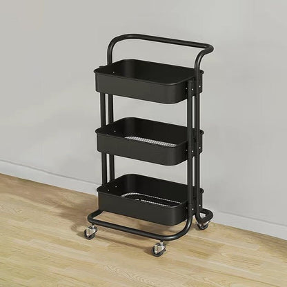 Contemporary Steel End Table Rolling Cart Arch Handle View 12