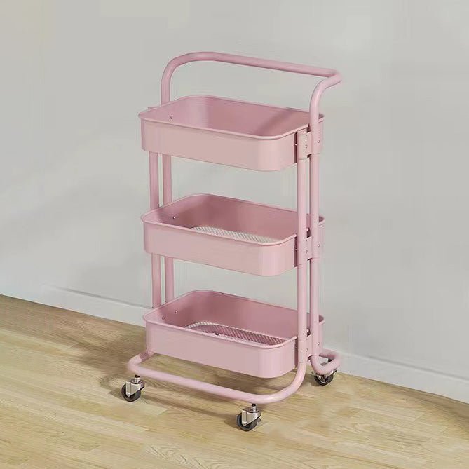 Contemporary Steel End Table Rolling Cart Arch Handle View 13