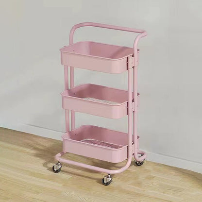 Contemporary Steel End Table Rolling Cart Arch Handle View 13