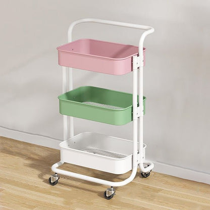 Contemporary Steel End Table Rolling Cart Arch Handle View 17