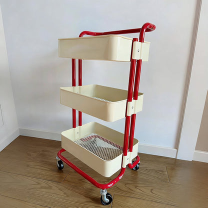 Contemporary Steel End Table Rolling Cart Arch Handle View 18