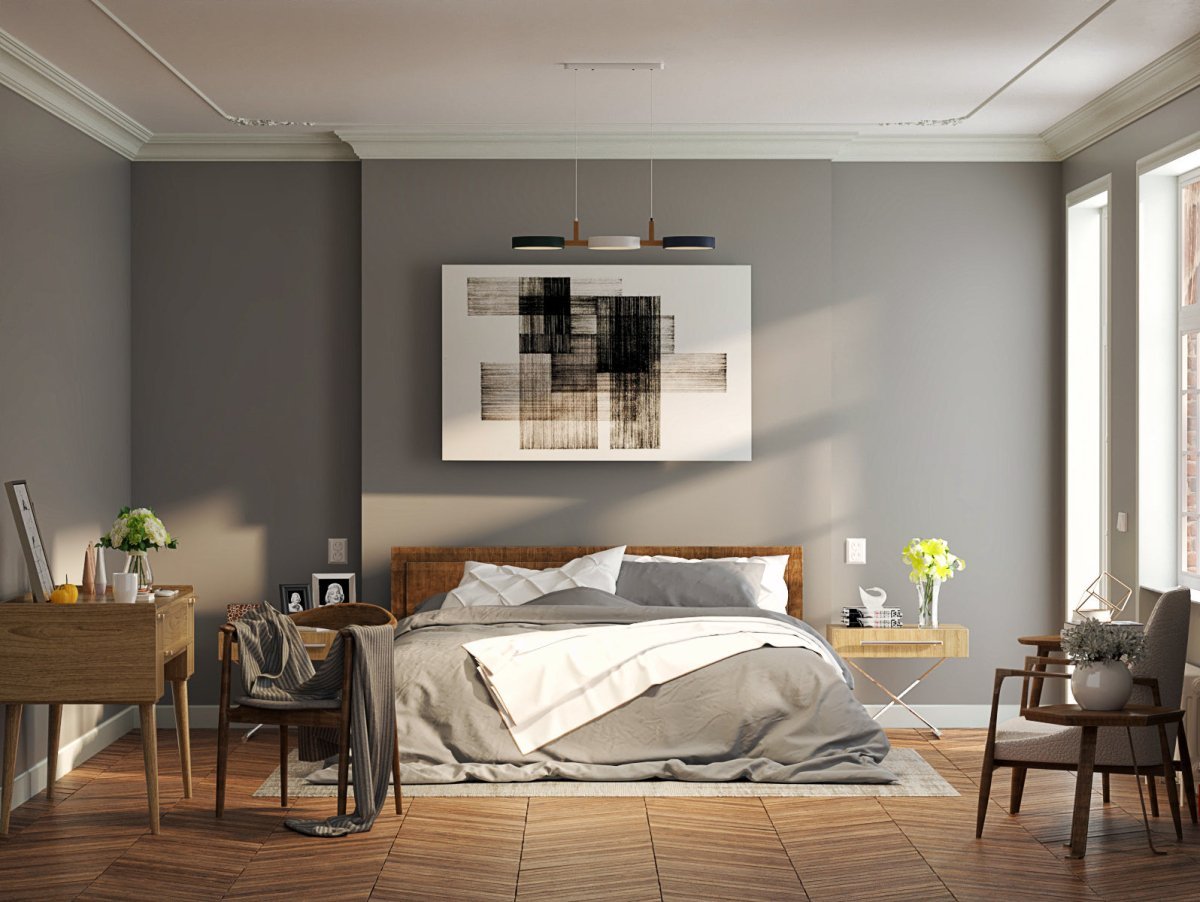 Contemporary Wood Metal Pendant Light Coloured Disc LED Back