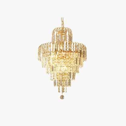 Crystal Chandelier Tiered Tassel Gold Hero