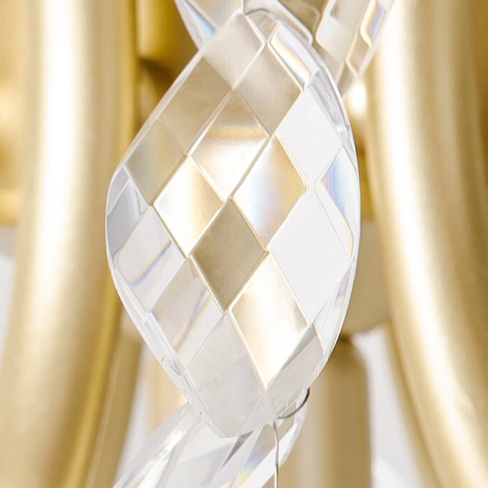 Crystal Chandelier Wisteria Upswept Branch Arms LED Back