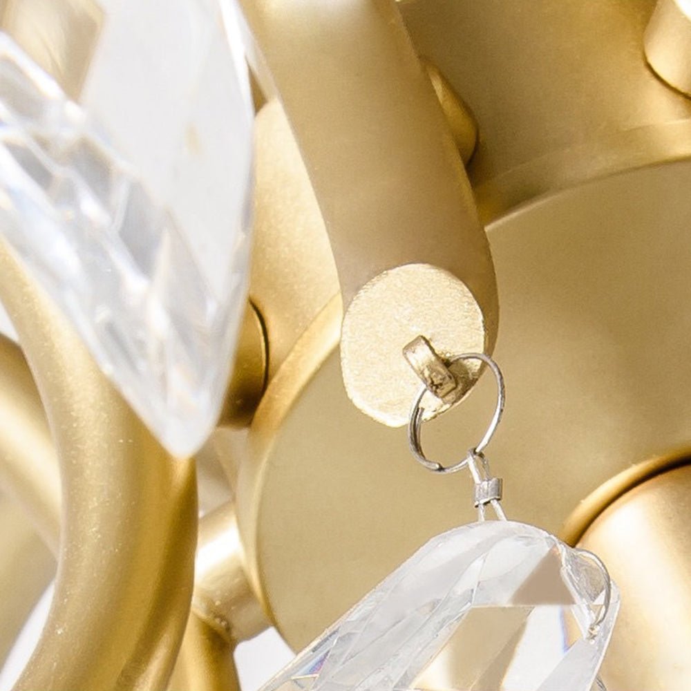 Crystal Chandelier Wisteria Upswept Branch Arms LED Close Up