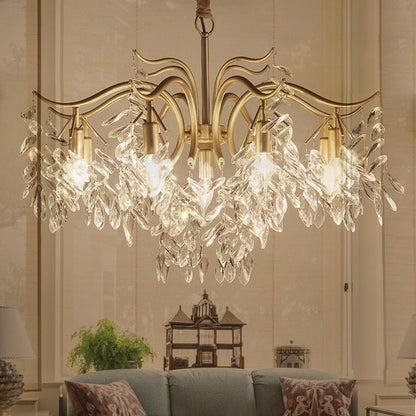 Crystal Chandelier Wisteria Upswept Branch Arms LED Full