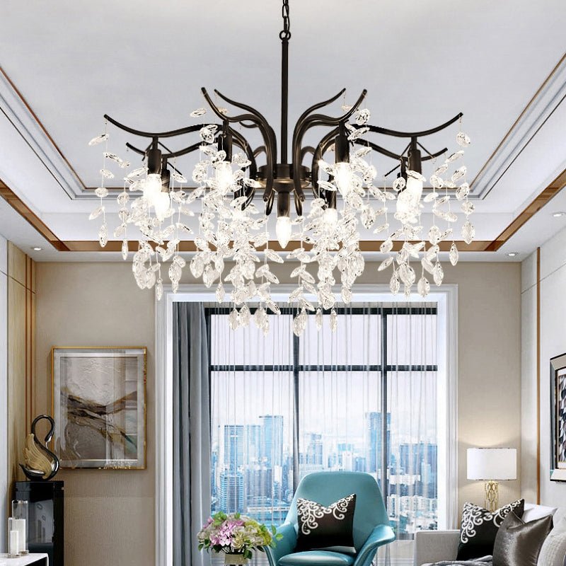Crystal Chandelier Wisteria Upswept Branch Arms LED View 14