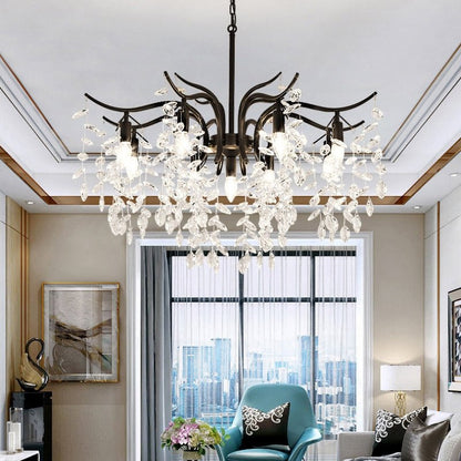 Crystal Chandelier Wisteria Upswept Branch Arms LED View 14