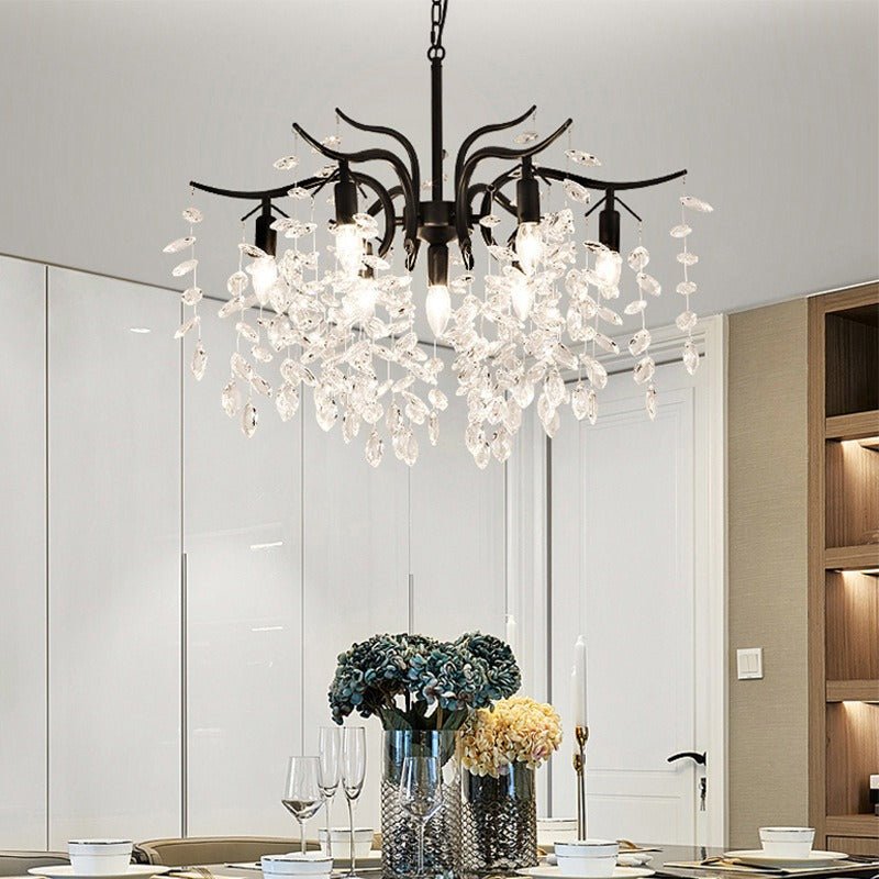 Crystal Chandelier Wisteria Upswept Branch Arms LED View 15