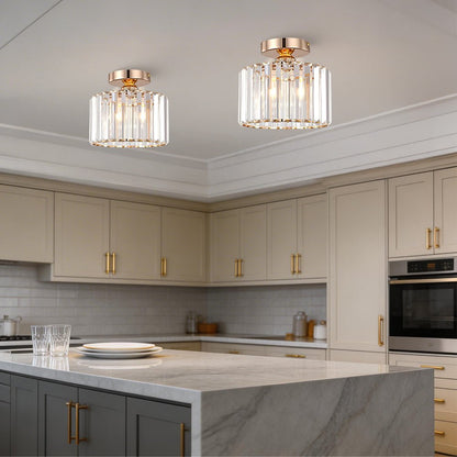Crystal Semi Flush Mount Ceiling Lights for Living Room Angle