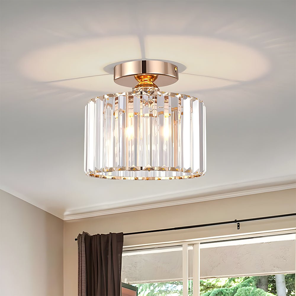 Crystal Semi Flush Mount Ceiling Lights for Living Room Close Up