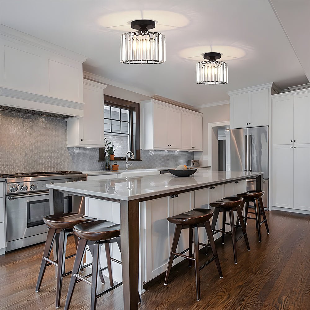 Crystal Semi Flush Mount Ceiling Lights for Living Room Detail