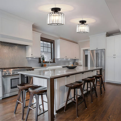 Crystal Semi Flush Mount Ceiling Lights for Living Room Detail