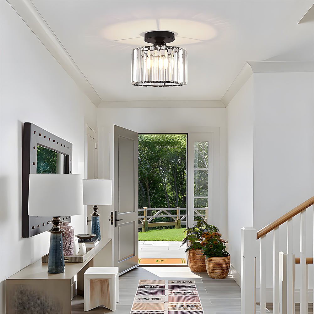 Crystal Semi Flush Mount Ceiling Lights for Living Room Front