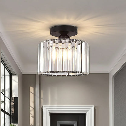 Crystal Semi Flush Mount Ceiling Lights for Living Room Side