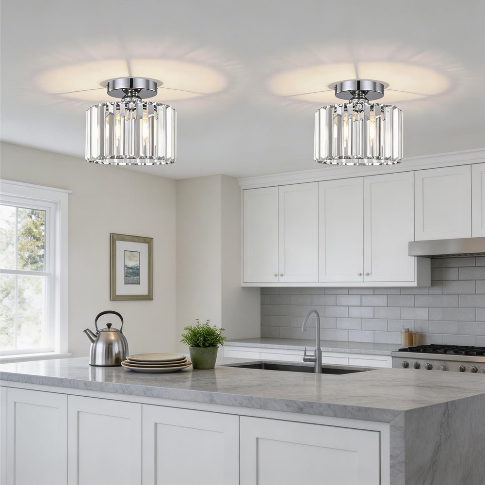 Crystal Semi Flush Mount Ceiling Lights for Living Room View 12