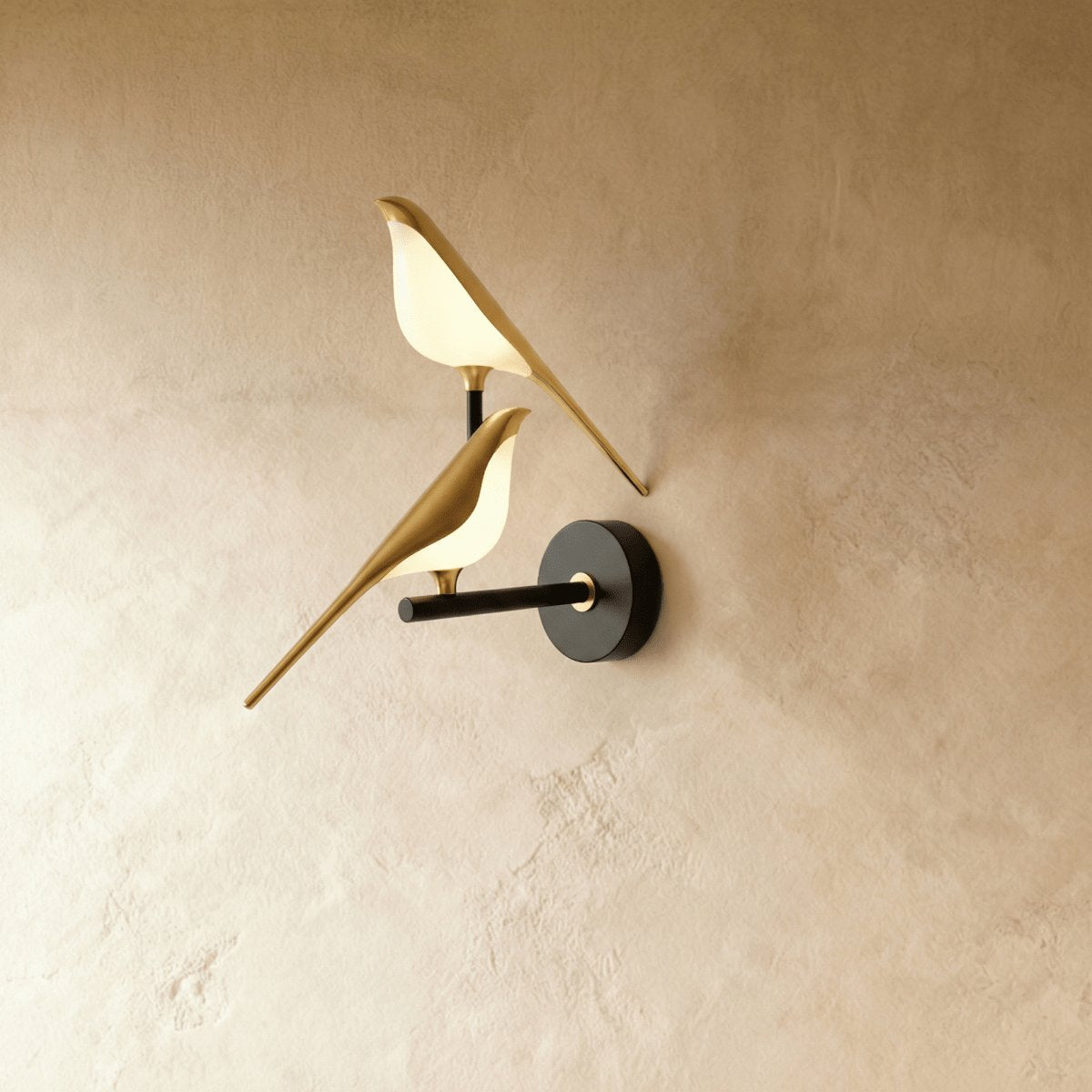 Decorative Metal Wall Lamp Bird Shade Detail