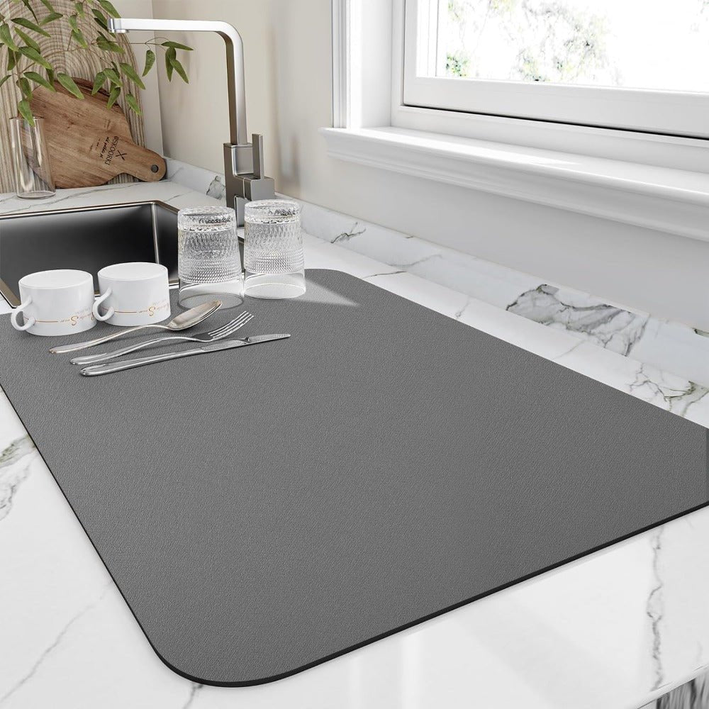 Diatomite Super Absorbent Dish Drying Mat Rounded Side