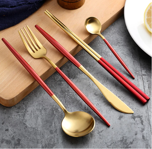 Rainbow Colour Handle Cutlery Set | Modern Dinnerware Utensils