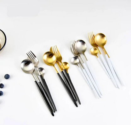 Rainbow Colour Handle Cutlery Set | Modern Dinnerware Utensils