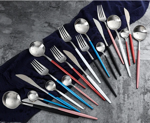 Rainbow Colour Handle Cutlery Set | Modern Dinnerware Utensils