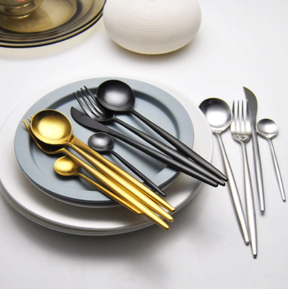 Rainbow Colour Handle Cutlery Set | Modern Dinnerware Utensils