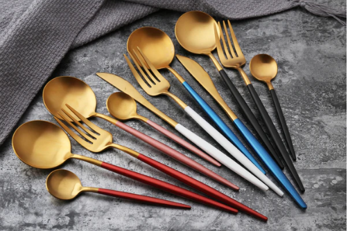 Rainbow Colour Handle Cutlery Set | Modern Dinnerware Utensils