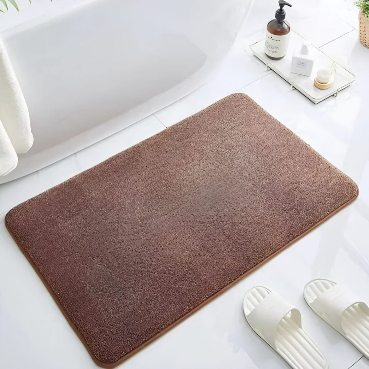 Elara Haus Bath Mat - Velvet Memory Foam Non Slip Bathroom Mats Close Up