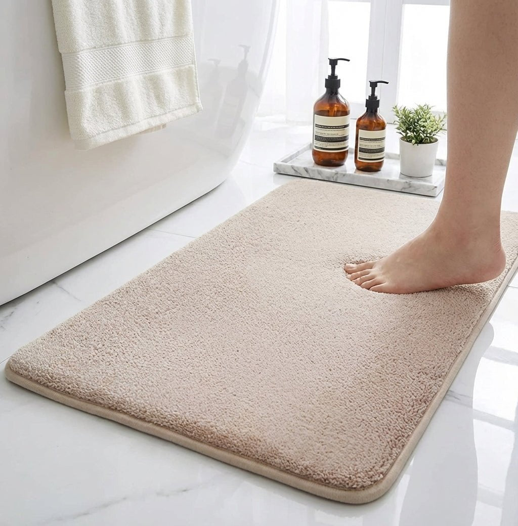 Elara Haus Bath Mat - Velvet Memory Foam Non Slip Bathroom Mats Front