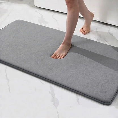 Elara Haus Bath Mat - Velvet Memory Foam Non Slip Bathroom Mats Side