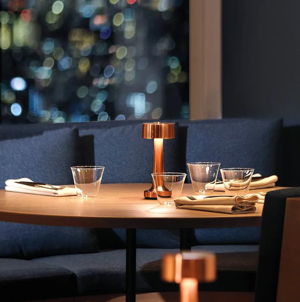 Elara Haus ModernArt Cordless Table Lamp - Dimmable LED, Touch Control & Rechargeable Side