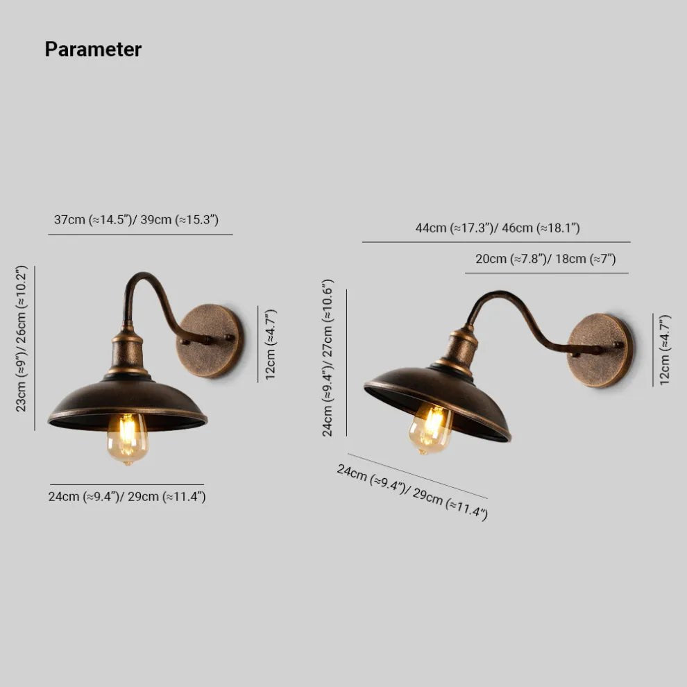 Elara Haus Vintage Industrial Barn Light Sconce Full