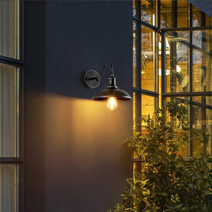 Elara Haus Vintage Industrial Barn Light Sconce Side
