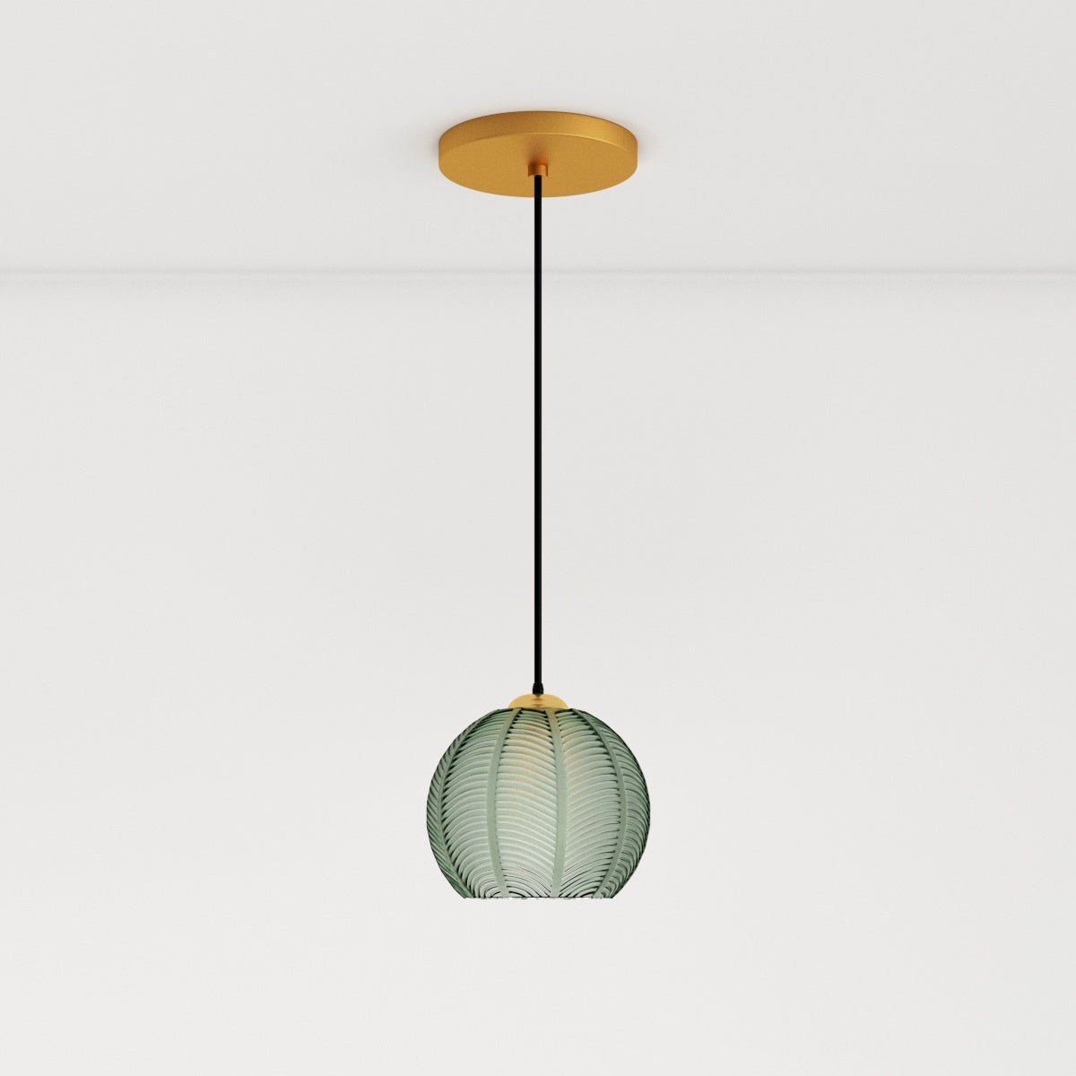 Frosted Glass Pendant Light Leaf Ribbed Globe Lifestyle