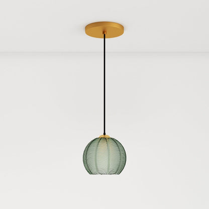 Frosted Glass Pendant Light Leaf Ribbed Globe Lifestyle