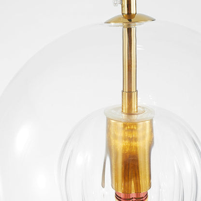 Glass Pendant Light Double Globe Amber Full