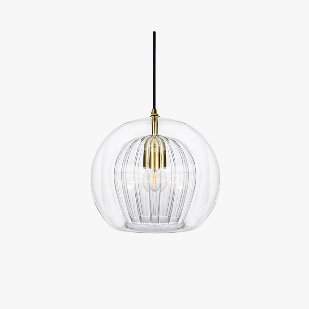 Glass Pendant Light Double Globe Amber Hero