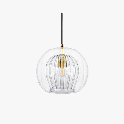 Glass Pendant Light Double Globe Amber Hero