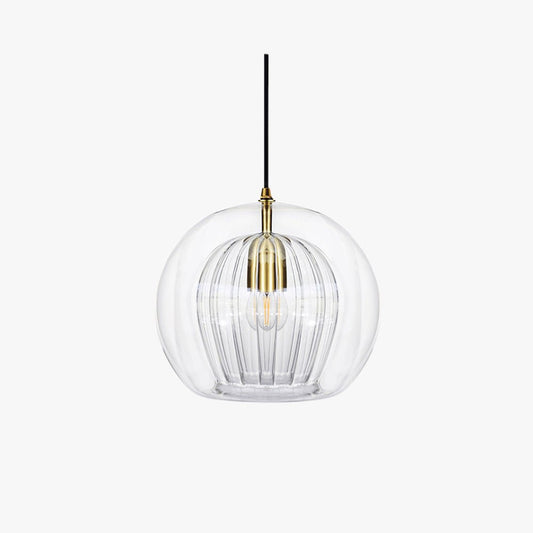 Glass Pendant Light Double Globe Amber Hero