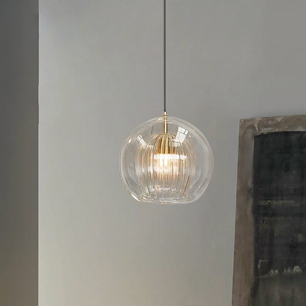 Glass Pendant Light Double Globe Amber Lifestyle