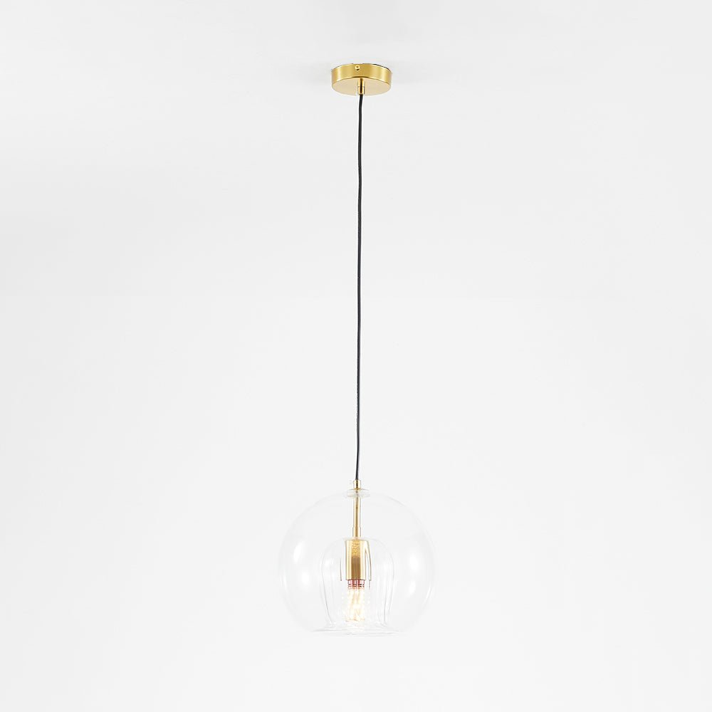 Glass Pendant Light Double Globe Amber View 11