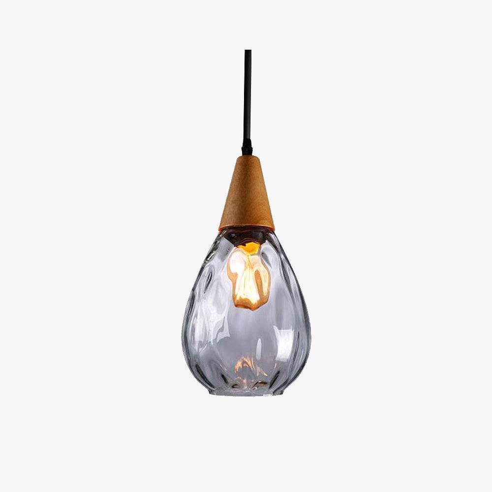 Glass Pendant Light Teardrop Dimpled Shade Hero