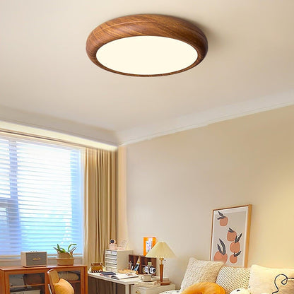 Grena Wood Grain Round Ceiling Light Angle