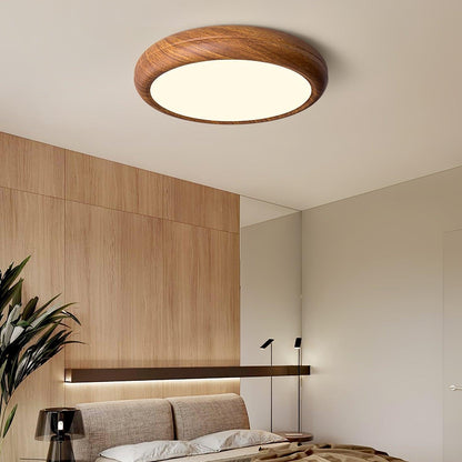 Grena Wood Grain Round Ceiling Light Back