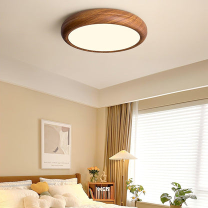 Grena Wood Grain Round Ceiling Light Close Up