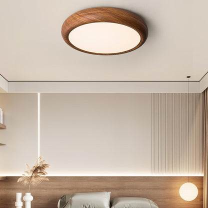 Grena Wood Grain Round Ceiling Light Lifestyle