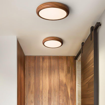 Grena Wood Grain Round Ceiling Light Side