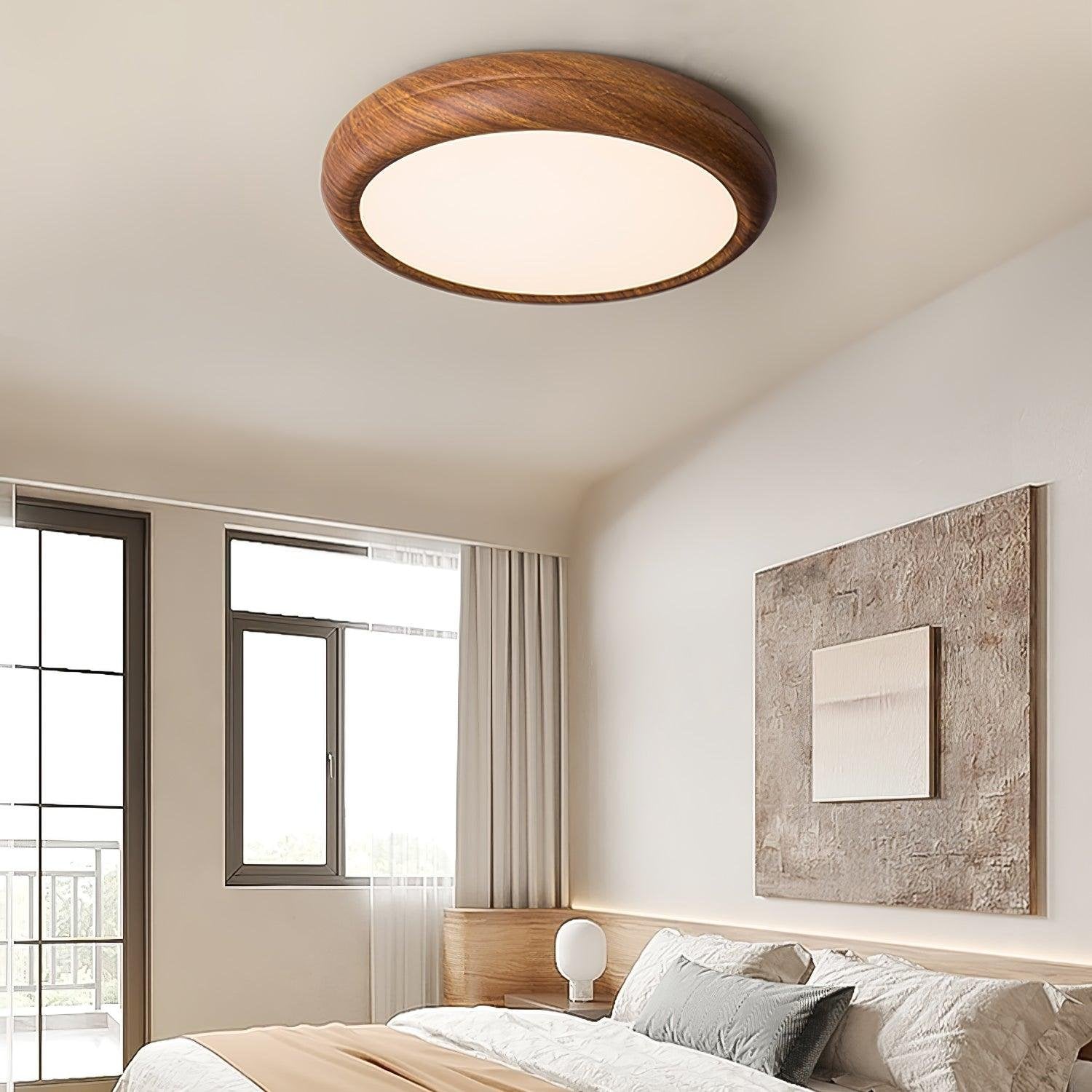 Grena Wood Grain Round Ceiling Light View 17