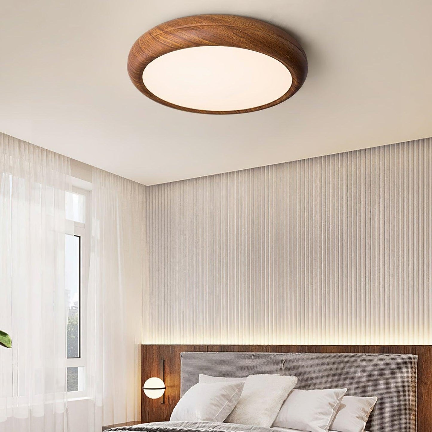 Grena Wood Grain Round Ceiling Light View 20